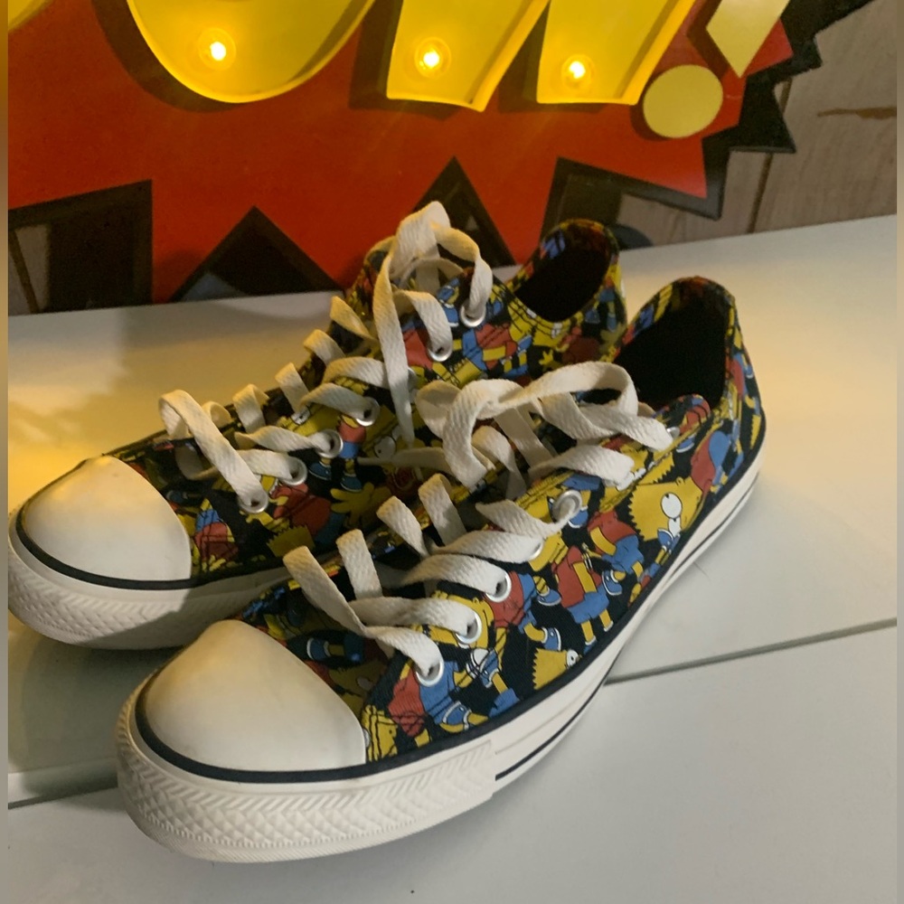 CONVERSE Bart Simpson Chuck Taylor All Star OX Sneakers 9; used no box - tag MIA